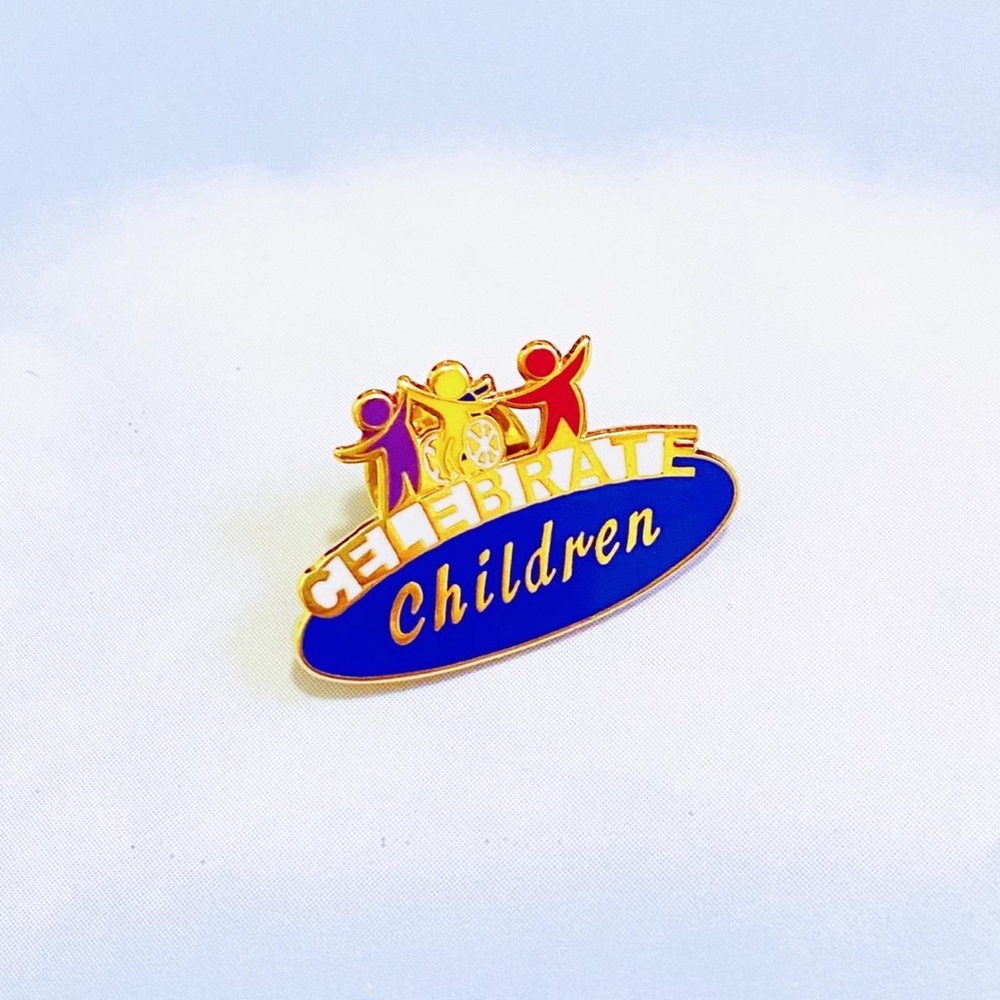 Vintage Celebrate Children Colorful Multicolor Pin
